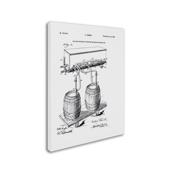 Claire Doherty 'Art Of Brewing Beer Patent White' Canvas Art,18x24